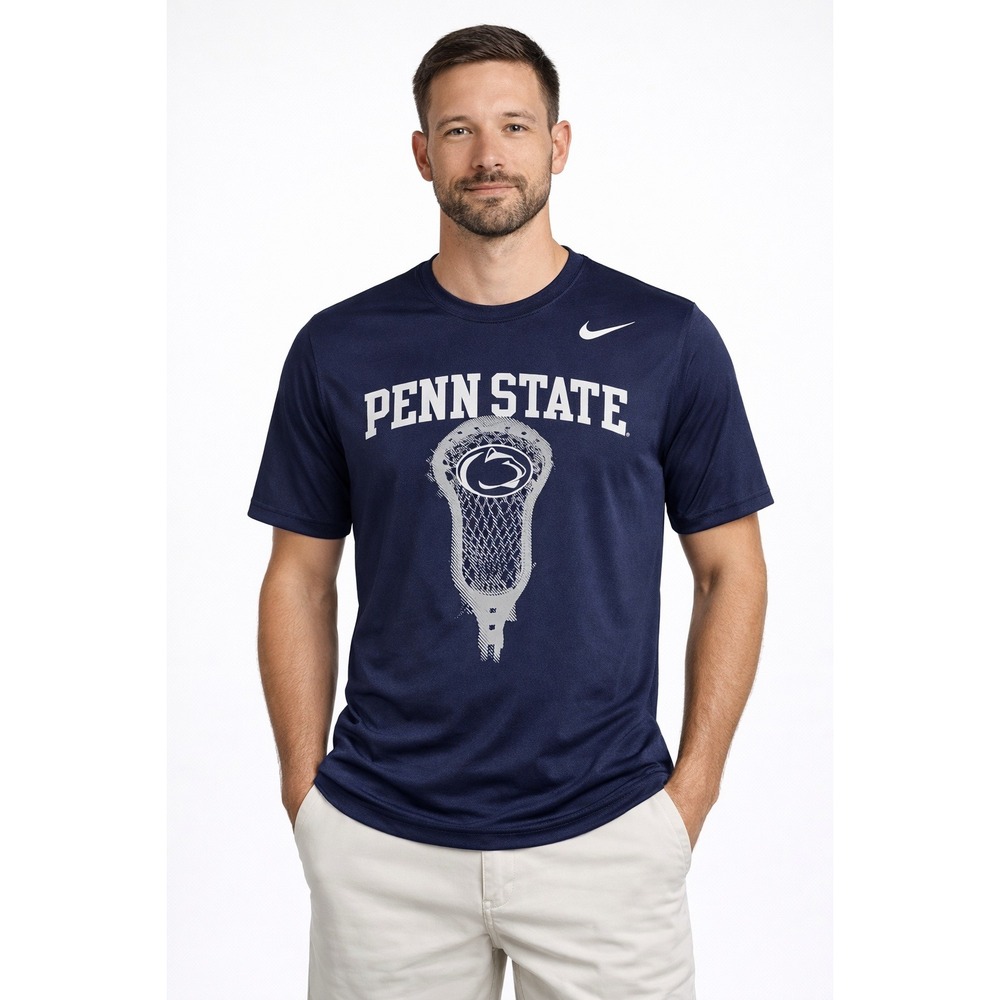 Nike Penn State Lacrosse Dri-FIT T-Shirt Mens Medium Navy Athletic College Tee
